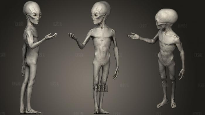 Grey Alien 3d stl модель для ЧПУ